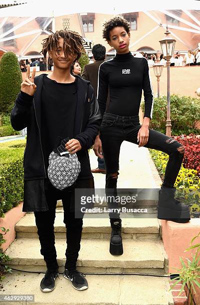 Actor Jaden Smith and singer Willow Smith attend Roc Nation and Three Six Zero Pre-GRAMMY Brunch 2015 at Private Residence on February 7, 2015 in...