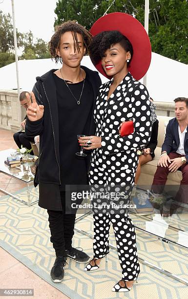 Actor Jaden Smith and recording artist Janelle Monae attend Roc Nation and Three Six Zero Pre-GRAMMY Brunch 2015 at Private Residence on February 7,...