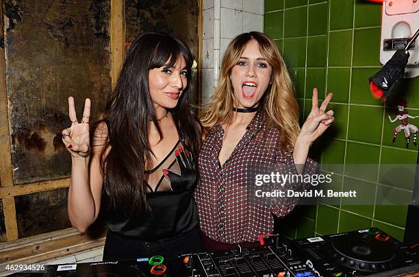 Zara Martin and Jade Williams DJ at The Box 4th Birthday Party in partnership with Belvedere Vodka at The Box on February 7, 2015 in London, England.
