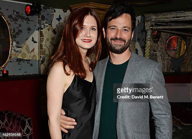 Bonnie Wright and Simon Hammerstein attend The Box 4th Birthday Party in partnership with Belvedere Vodka at The Box on February 7, 2015 in London,...