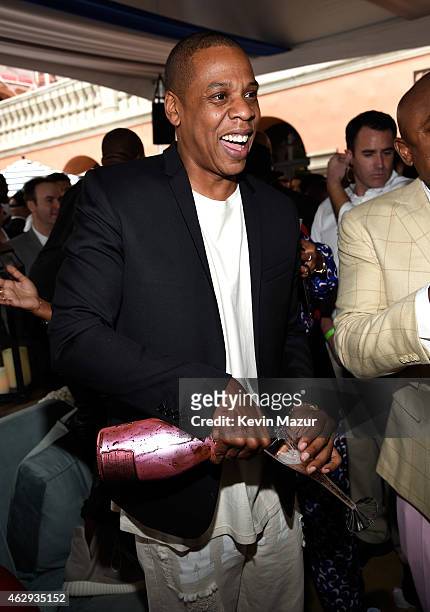 Jay Z attends the Roc Nation and Three Six Zero Pre-GRAMMY Brunch at Private Residence on February 7, 2015 in Beverly Hills, California.