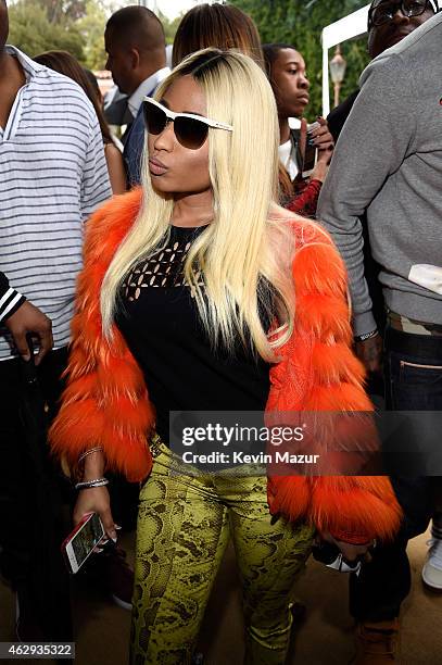 Nicky Minaj attends the Roc Nation and Three Six Zero Pre-GRAMMY Brunch at Private Residence on February 7, 2015 in Beverly Hills, California.