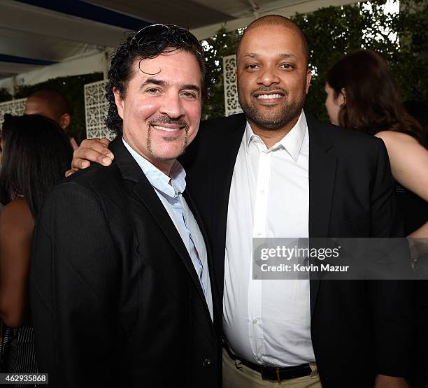 Of Big Machine Records Scott Borchetta and Jay Brown attend the Roc Nation and Three Six Zero Pre-GRAMMY Brunch at Private Residence on February 7,...