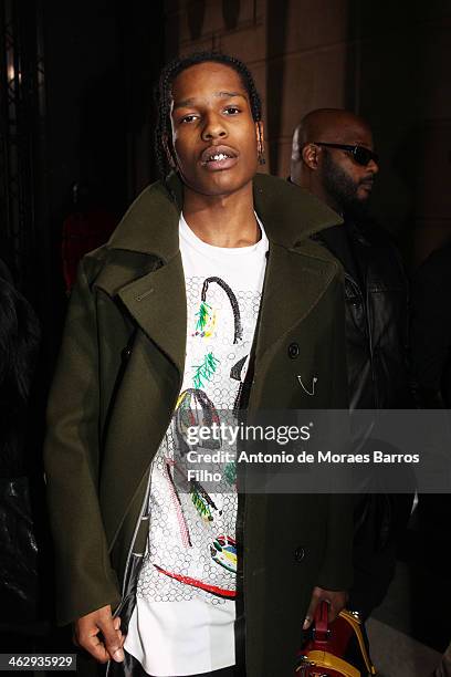 Rocky attends the Raf Simons/Sterling Ruby Menswear Fall/Winter 2014-2015 Show as part of Paris Fashion Week on January 15, 2014 in Paris, France.