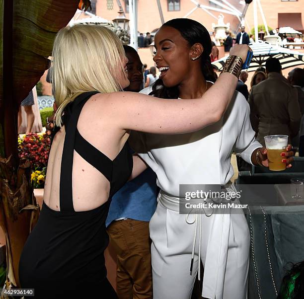 Natasha Bedingfield and Kelly Rowland attend the Roc Nation and Three Six Zero Pre-GRAMMY Brunch at Private Residence on February 7, 2015 in Beverly...