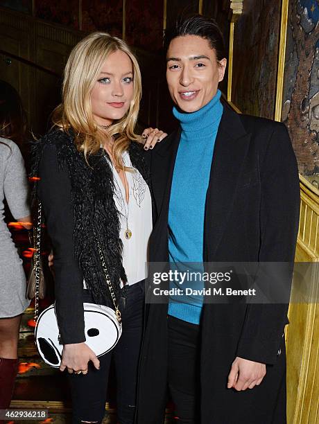 Laura Whitmore and Natt Weller attend The Box 4th Birthday Party in partnership with Belvedere Vodka at The Box on February 7, 2015 in London,...