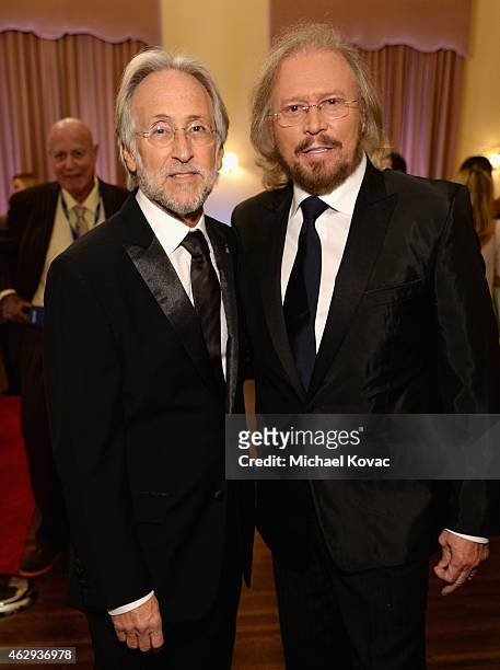 President/CEO of The Recording Academy and GRAMMY Foundation President/CEO Neil Portnow and honoree Barry Gibb attend The 57th Annual GRAMMY Awards -...