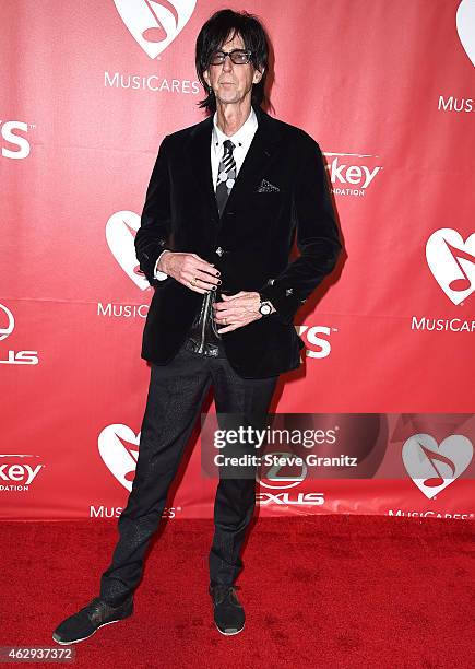 Ric Ocasek arrives at the MusiCares Person Of The Year Tribute To Bob Dylan on February 6, 2015 in Los Angeles, California.