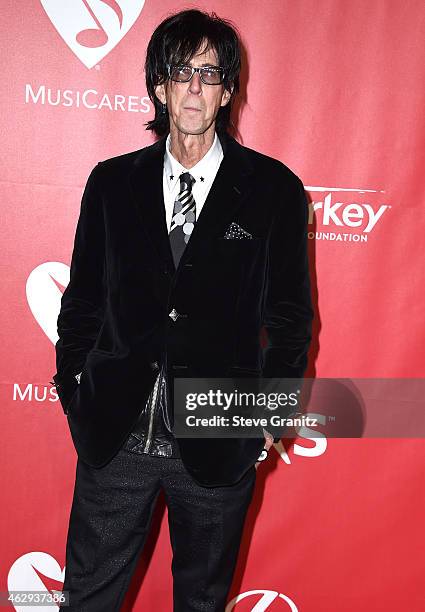 Ric Ocasek arrives at the MusiCares Person Of The Year Tribute To Bob Dylan on February 6, 2015 in Los Angeles, California.