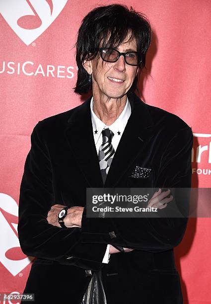 Ric Ocasek arrives at the MusiCares Person Of The Year Tribute To Bob Dylan on February 6, 2015 in Los Angeles, California.