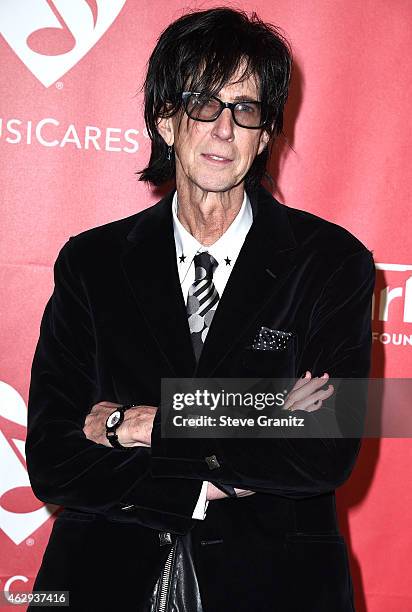 Ric Ocasek arrives at the MusiCares Person Of The Year Tribute To Bob Dylan on February 6, 2015 in Los Angeles, California.