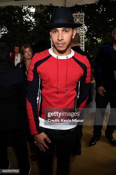 Lewis Hamilton attend the Roc Nation and Three Six Zero Pre-GRAMMY Brunch at Private Residence on February 7, 2015 in Beverly Hills, California.