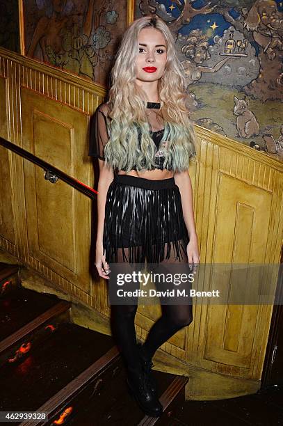 Nina Nesbitt attends The Box 4th Birthday Party in partnership with Belvedere Vodka at The Box on February 7, 2015 in London, England.