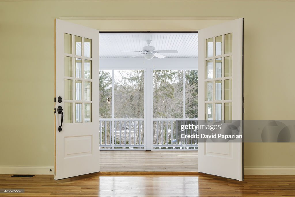 Open doors to outdoor living space