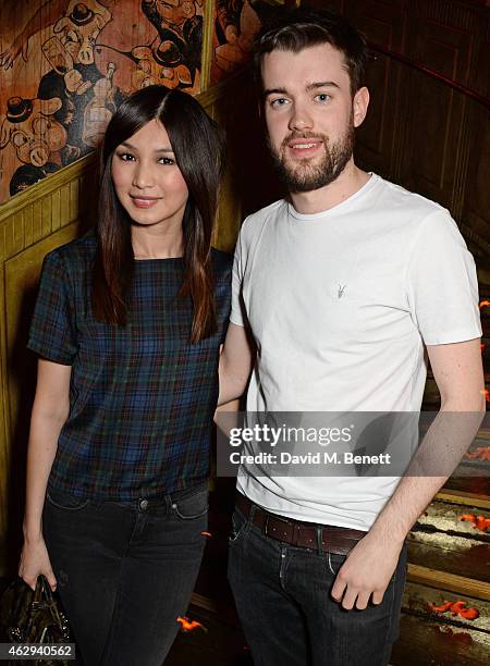 Gemma Chan and Jack Whitehall attend The Box 4th Birthday Party in partnership with Belvedere Vodka at The Box on February 7, 2015 in London, England.