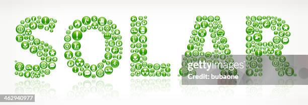 solar with green energy buttons - spring car stock illustrations