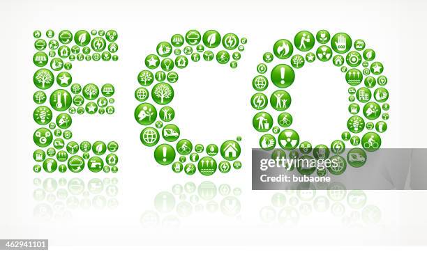 eco with green energy buttons - spring car stock illustrations