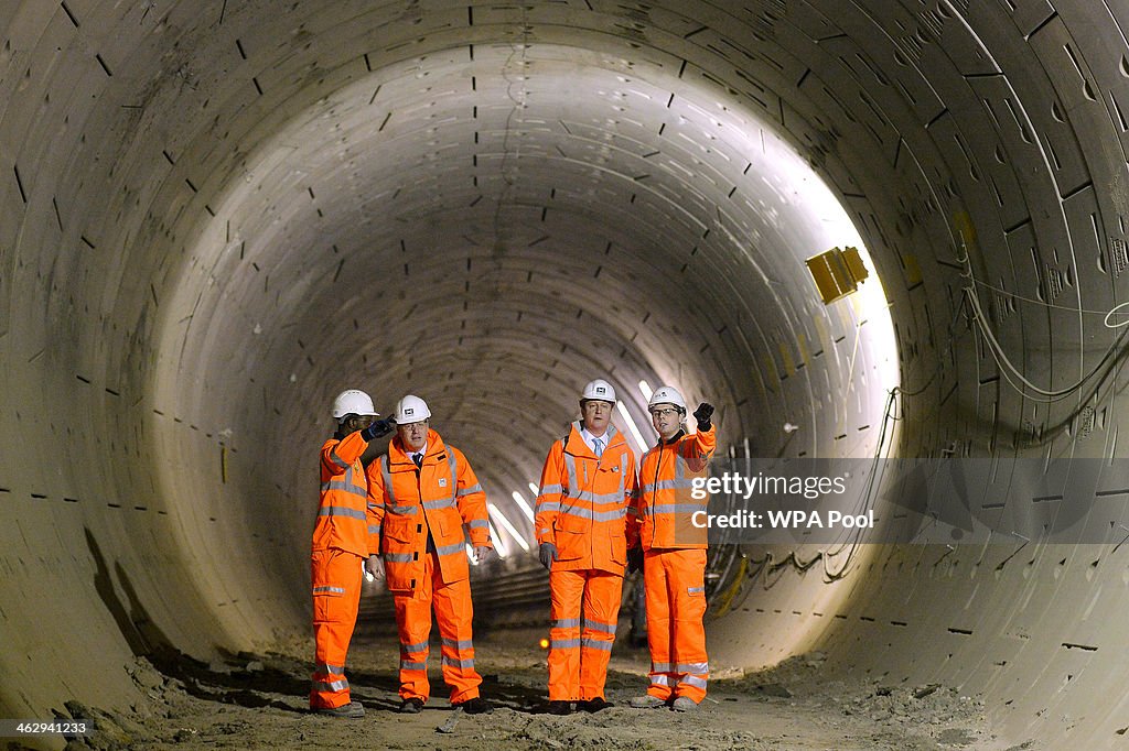 David Cameron And Boris Johnson Visit Cross Rail Tunnels