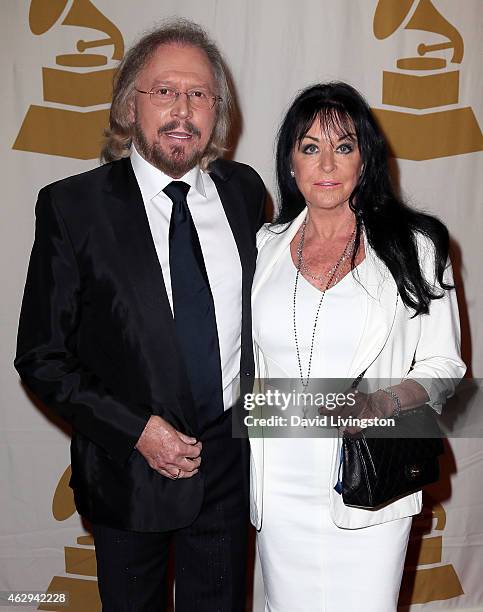 Recording artist Barry Gibb of the Bee Gees and wife Linda Gibb attend the 57th GRAMMY Awards Special Merit Awards Ceremony at the Wilshire Ebell...