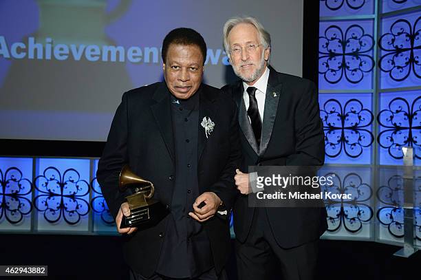 Honoree Wayne Shorter and President/CEO of The Recording Academy and GRAMMY Foundation President/CEO Neil Portnow attend The 57th Annual GRAMMY...
