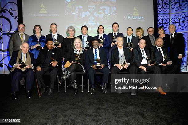 Vice President of Awards for The Recording Academy Bill Freimuth, honoree Martha Gilmer, Recording artist Charlie 'Sonny' Louvin Jr., Denise...