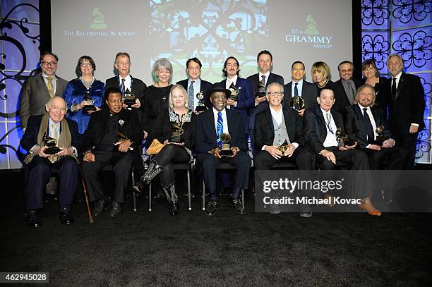 Vice President of Awards for The Recording Academy Bill Freimuth, honoree Martha Gilmer, Recording artist Charlie 'Sonny' Louvin Jr., Denise...