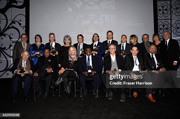 Vice President of Awards for The Recording Academy Bill Freimuth, honoree Martha Gilmer, Recording artist Charlie 'Sonny' Louvin Jr., Denise...