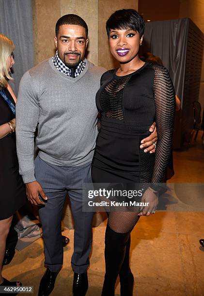 David Otunga and Jennifer Hudson attend the Pre-GRAMMY Gala And Salute To Industry Icons Honoring Martin Bandier at The Beverly Hilton on February 7,...