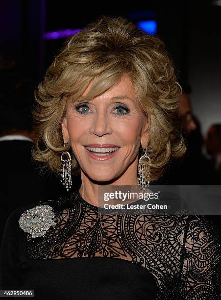 Actress Jane Fonda attends the Pre-GRAMMY Gala and Salute To Industry Icons honoring Martin Bandier on February 7, 2015 in Los Angeles, California.