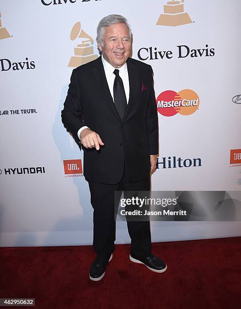 Businessman Robert Kraft attends the Pre-GRAMMY Gala and Salute To Industry Icons honoring Martin Bandier at The Beverly Hilton Hotel on February 7,...