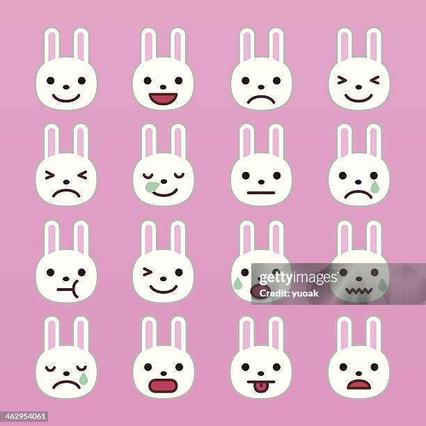 rabbit emoticons - jackrabbit stock illustrations