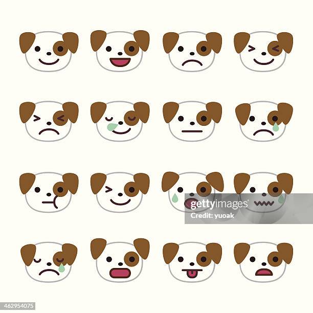 dog emoticons - sad dog stock illustrations