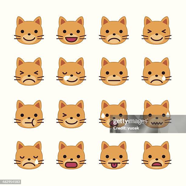 cat emoticons - winking stock illustrations