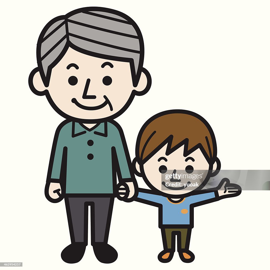 Grandfather And Grandson High-Res Vector Graphic - Getty Images