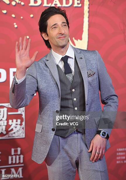 Adrien Brody attends premiere of director Daniel Lee Yan-kong's new film "Dragon Blade" on February 7, 2015 in Beijing, China.