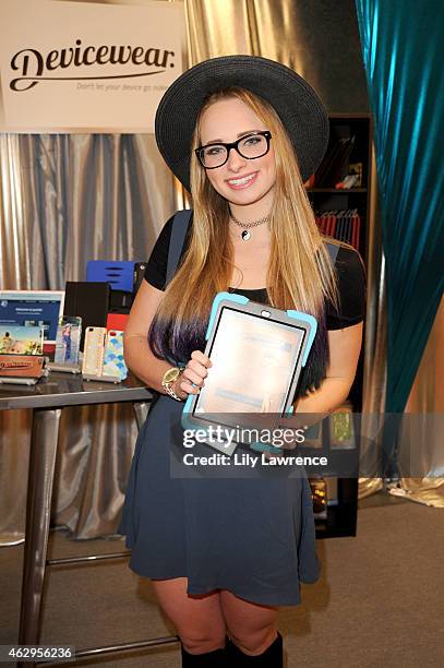 Courtney Schmidt attends the GRAMMY gift lounge during The 57th Annual GRAMMY Awards at the Staples Center on February 7, 2015 in Los Angeles,...