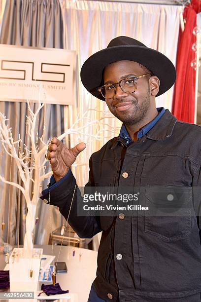Musician De'Mar Hamilton of Plain White T's attends the GRAMMY gift lounge during The 57th Annual GRAMMY Awards at the Staples Center on February 7,...