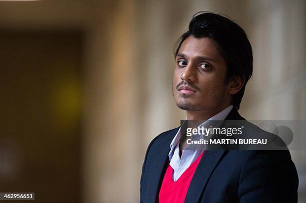 Sanjay Mirabeau, lawyer of controversial French comedian Dieudonne M'Bala M'Bala, poses on January 16, 2014 in Paris. French government lawyers argue...