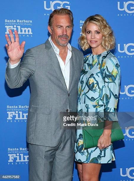 Actor Kevin Costner and wife Christine Baumgartner attend the premiere screening of 'McFarland, USA' at the 30th Santa Barbara International Film...