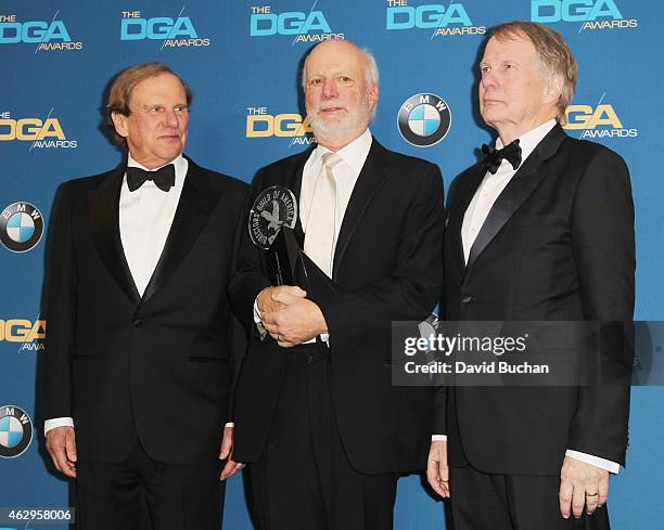 Director James Burrows , winner of the Lifetime Achievement in Television Direction Award, poses with producers Glen Charles and Les Charles in the...