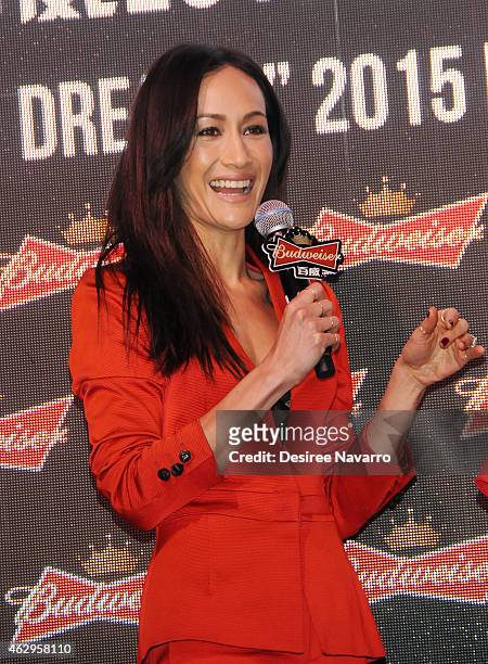 Actress Maggie Q attends Maggie Q Toasts The Chinese New Year at Times Square on February 7, 2015 in New York City.