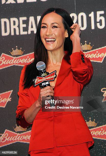 Actress Maggie Q attends Maggie Q Toasts The Chinese New Year at Times Square on February 7, 2015 in New York City.