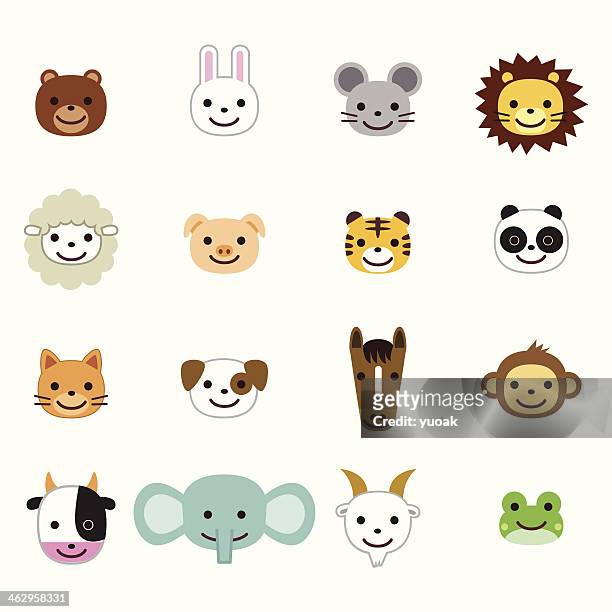 ilustraciones, imágenes clip art, dibujos animados e iconos de stock de se permiten mascotas y animales de granja iconos - cabra mamífero ungulado