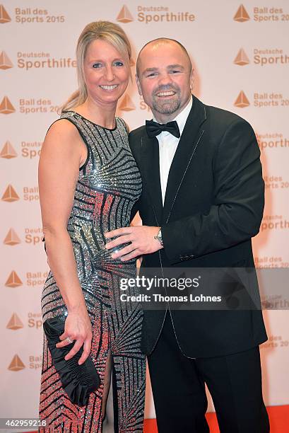 Sven Ottke and his wife Monic Ottke attend the German Sports Gala 'Ball des Sports' on February 7, 2015 in Wiesbaden, Germany.