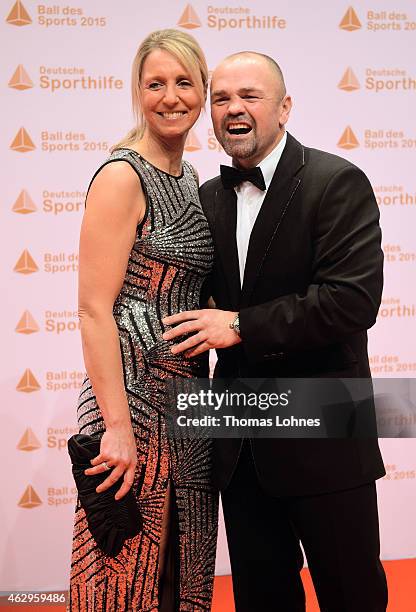 Sven Ottke and his wife Monic Ottke attend the German Sports Gala 'Ball des Sports' on February 7, 2015 in Wiesbaden, Germany.