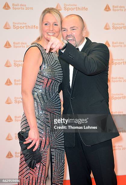 Sven Ottke and his wife Monic Ottke attend the German Sports Gala 'Ball des Sports' on February 7, 2015 in Wiesbaden, Germany.