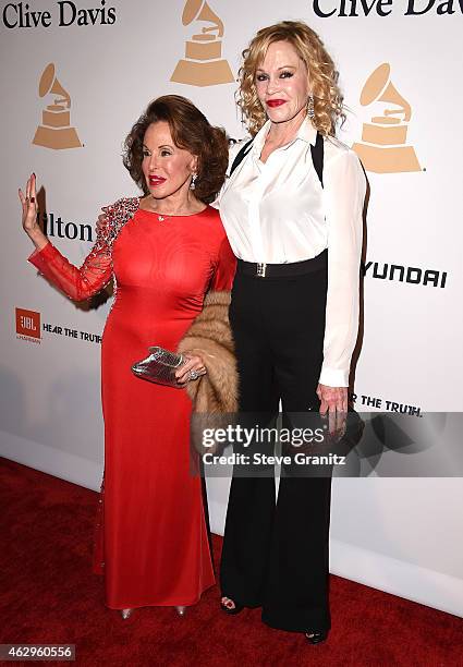 Nikki Haskell and actress Melanie Griffith attend the Pre-GRAMMY Gala and Salute To Industry Icons honoring Martin Bandier on February 7, 2015 in Los...