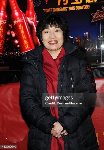 Ambassador Zhang Qiyue, Chinese Consul General in New York attends Maggie Q Toasts The Chinese New Year at Times Square on February 7, 2015 in New...