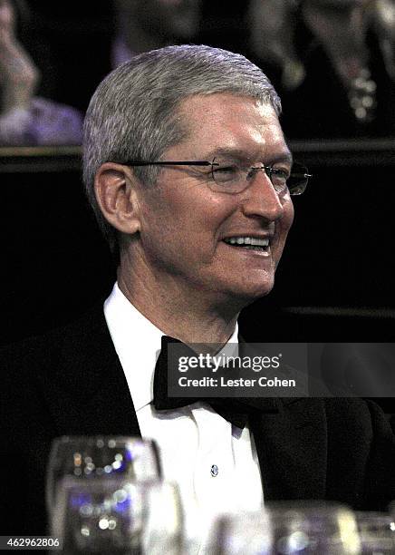 Of Apple Inc. Tim Cook attends the Pre-GRAMMY Gala and Salute to Industry Icons honoring Martin Bandier at The Beverly Hilton Hotel on February 7,...