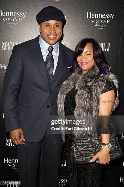 Cool J and wife Simone Smith attend the Hannessy Toasts Achievements In Music on February 7, 2015 in Los Angeles, California.